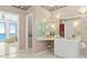 Bathroom vanity area with a scenic ocean view seen through the doorway at 915 Ocean Shore Blvd # 8010, Ormond Beach, FL 32176