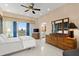 Bedroom with tiled floors, and a unique dresser feature at 915 Ocean Shore Blvd # 8010, Ormond Beach, FL 32176
