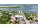 Overhead view of the property with an arrow marking the location, near waterfront at 104 N Park Pl, Edgewater, FL 32132