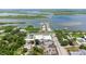 Aerial view of the property reveals its proximity to waterfront and surrounding amenities at 104 N Park Pl, Edgewater, FL 32132