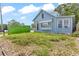 Charming light blue home featuring a metal roof, inviting front porch, and ready for renovation at 104 N Park Pl, Edgewater, FL 32132