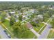 Aerial view of a neighborhood, showcasing homes, pools, and mature landscaping at 1166 Tracy Dr, Port Orange, FL 32129