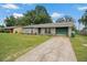Charming single-story home with a well-maintained lawn, green door, and attached one car garage at 137 Fort Smith Blvd, Deltona, FL 32738