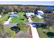 Aerial view of the homes in a quiet lakeside neighborhood at 1518 Lakeside Dr, Deland, FL 32720