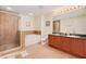 Spacious bathroom featuring a walk-in shower, soaking tub, and double vanity at 2 Oceans West Blvd # 305, Daytona Beach, FL 32118