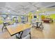 Spacious community room with tables, chairs, tile floor, and large windows offering plenty of natural light at 2711 N Halifax Ave # 264, Daytona Beach, FL 32118