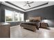 This bedroom offers neutral colors and a fan for ideal temperature control at 2948 Bella Flore Ter, New Smyrna Beach, FL 32168