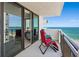 Balcony with seating and ocean view, offering a relaxing space for enjoying the coastal atmosphere at 2987 S Atlantic Ave # 901, Daytona Beach, FL 32118
