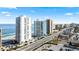 Beautiful aerial view of beachfront condos along the ocean with convenient street parking at 3047 S Atlantic Ave # 1805, Daytona Beach, FL 32118