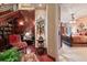 Staircase with custom wood features, a built-in bookcase, and unique decorative elements at 3592 Grande Tuscany Way, New Smyrna Beach, FL 32168