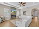 Comfortable living room with a fireplace, recessed lighting, and tile flooring at 6871 Forkmead Ln, Port Orange, FL 32128