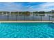 Backyard pool overlooking a tranquil lake, perfect for relaxation and outdoor entertaining at 6871 Forkmead Ln, Port Orange, FL 32128