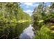 A tranquil waterfront view reflects the lush surrounding trees and blue sky, offering a serene, natural backdrop at 71 Crooked Pine Rd, Port Orange, FL 32128