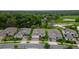 Aerial view of a neighborhood showcases well-maintained homes, lush landscaping, and nearby wooded areas at 978 Victoria Hills S Dr, Deland, FL 32724