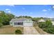 Ariel view of a single story home with screened-in porch and mature trees at 1018 E Gaucho Cir, Deltona, FL 32725