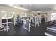 Well-equipped gym with various exercise machines, ample natural light, and a clean, organized layout at 1227 Victoria Hills N Dr, Deland, FL 32724