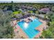 Aerial view of a large community pool and lounge area at 202 W Chancery Ln, Deland, FL 32724
