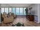 Cozy living room featuring ocean views, comfortable seating, and stylish decor at 2800 N Atlantic Ave # 1716, Daytona Beach, FL 32118