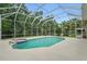 A screened pool with a spa and a view of lush green trees at 33 Coquina Ridge Way, Ormond Beach, FL 32174