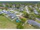 Residential area with homes featuring pools and tree-lined streets, captured from an elevated aerial perspective at 4 Brandy Hills Dr, Port Orange, FL 32129