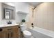 Updated bathroom featuring new fixtures, tiles, and a shower-tub combination at 510 Apollo Ave, Deltona, FL 32725