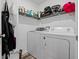 Functional laundry room with modern appliances, storage shelves, and ample space at 832 Donnelly Pl, Daytona Beach, FL 32114