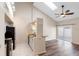 Kitchen with a skylight and featuring modern appliances and wood countertops at 101 N Hill Ave # 6, Deland, FL 32724