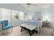 Light and airy bedroom with a comfortable bed, complemented by soft blue accents and bright natural light at 123 Wood Ibis Ct, Daytona Beach, FL 32119