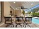 Close up view of granite countertop on the outdoor kitchen island at 1261 Burning Tree Ln, Winter Park, FL 32792