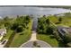 High angle view of community boat ramp nestled between beautiful docks along the water at 19232 Park Place Blvd, Eustis, FL 32736