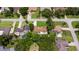 An aerial view of a neighborhood showcasing well-maintained lawns and mature trees offering privacy at 204 Rio Pinar Dr, Ormond Beach, FL 32174