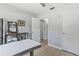 Home office features a sleek desk, shelving, and a bright workspace with natural light at 204 Rio Pinar Dr, Ormond Beach, FL 32174