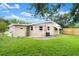 Spacious backyard with lush green grass and trees at 2633 Yale Rd, South Daytona, FL 32119