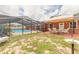 Spacious backyard featuring pool, patio, seating area, and well-maintained landscaping, perfect for relaxation at 2724 N Halifax Ave, Daytona Beach, FL 32118
