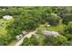 Aerial view of a country property with multiple outbuildings and ample green space at 2950 Ragis Rd, Edgewater, FL 32132