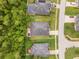 Top-down perspective of homes with pools and well-kept yards in a suburban setting at 31 Abacus Ave, Ormond Beach, FL 32174