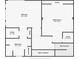 Floor plan highlighting a large bedroom, media room, bathroom, and closet space at 3428 Longleaf Rd, Ormond Beach, FL 32174