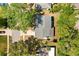 Aerial shot showcases the property's roof, yard, and mature trees at 3655 Scott St, Port Orange, FL 32129