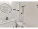 Updated bathroom features new vanity, toilet, and modern shower at 3655 Scott St, Port Orange, FL 32129