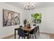 Modern dining room with table, chairs, artwork and abundant natural light at 3655 Scott St, Port Orange, FL 32129