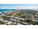 An aerial view showcasing a quiet neighborhood close to the beach and a nearby waterway at 505 Wisteria Rd, Daytona Beach, FL 32118
