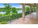 Lake view from covered patio with railing at 762 Onyx Pkwy, Deland, FL 32724