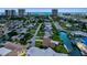 Residential community with waterfront homes and private docks near the bay and beach skyline at 10 Venetian Cir, Port Orange, FL 32127