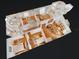 3D aerial view of the home's layout, displaying the kitchen, living spaces, bedrooms, and bathrooms at 1104 W Seagate Dr, Deltona, FL 32725