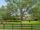 Charming brick ranch home featuring well-maintained landscaping and mature trees in the front yard at 1555 Mercers Fernery Rd, Deland, FL 32720