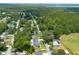 Aerial view of a quiet neighborhood with tree-lined streets, featuring homes with pools and well-maintained yards at 1620 20Th St, Orange City, FL 32763