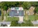 An aerial view showcases a home with a pool, garden, and ample yard space at 1620 20Th St, Orange City, FL 32763
