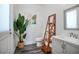 Chic half bath with stylish flooring, modern sink and vanity, and decorative accents at 1620 20Th St, Orange City, FL 32763