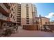 Wide shot of patio overlooking courtyard at 2515 S Atlantic Ave # 203, Daytona Beach, FL 32118