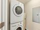The property comes equipped with a stacked washer and dryer for convenience at 2801 Hill St # 801, New Smyrna Beach, FL 32169